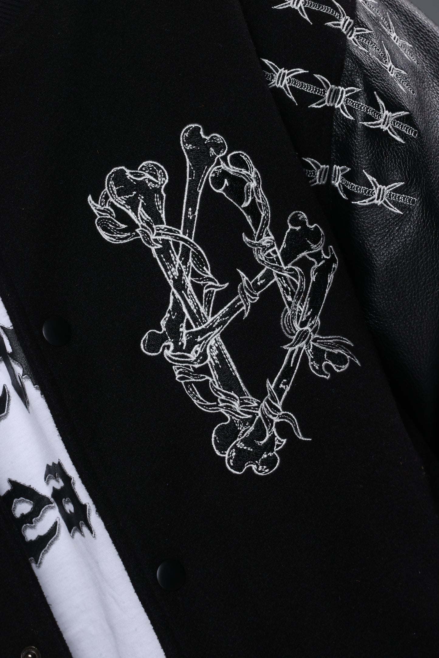 SHATTERED VARSITY JACKET | BLACK