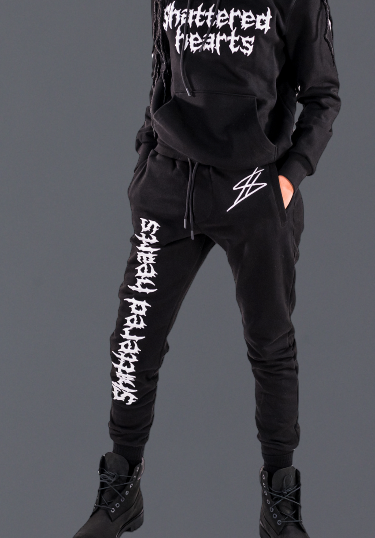 SHATTERED 3D SWEATPANTS | BLACK | WHITE