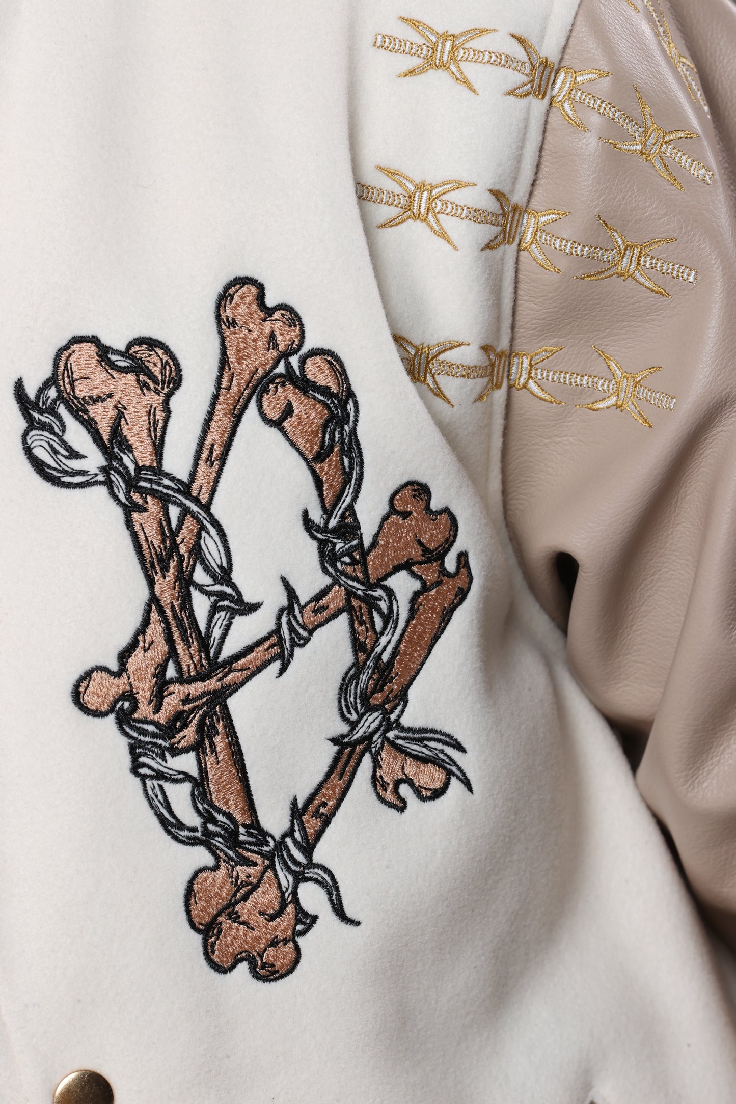 SHATTERED VARSITY JACKET | IVORY