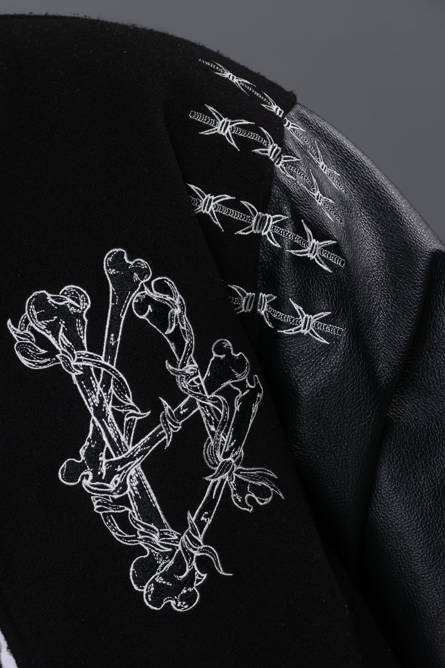 SHATTERED VARSITY JACKET | BLACK