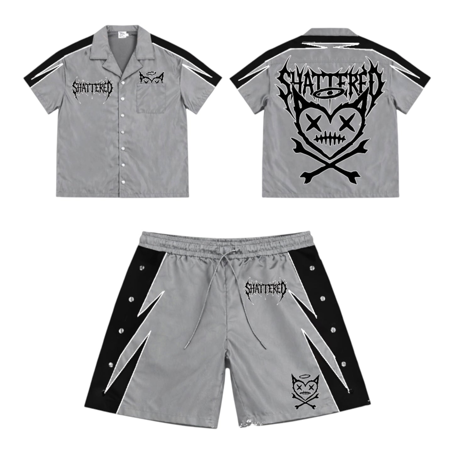 SHATTERED NYLON SET | GRAY