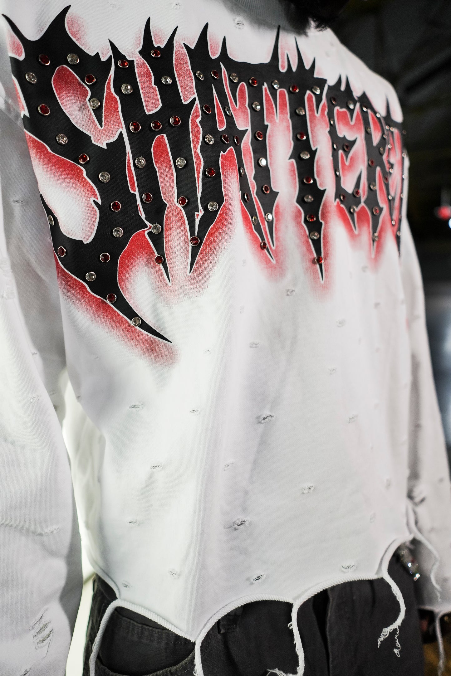 SHATTERED LOGO SWEATER | WHITE