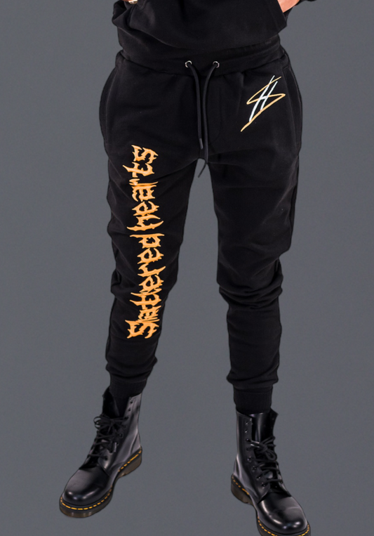 SHATTERED 3D SWEATPANTS | BLACK | ORANGE