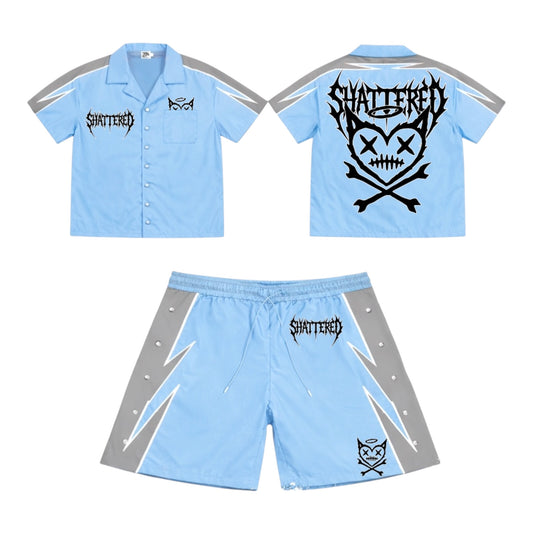 SHATTERED NYLON SET | BLUE