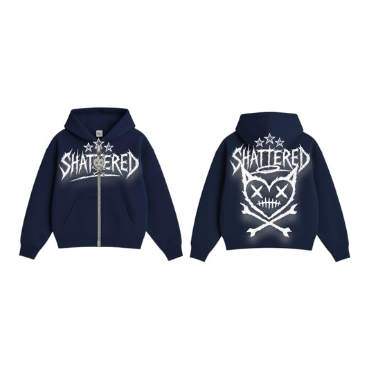 SHATTERED HEAD HOODIE | BLUE