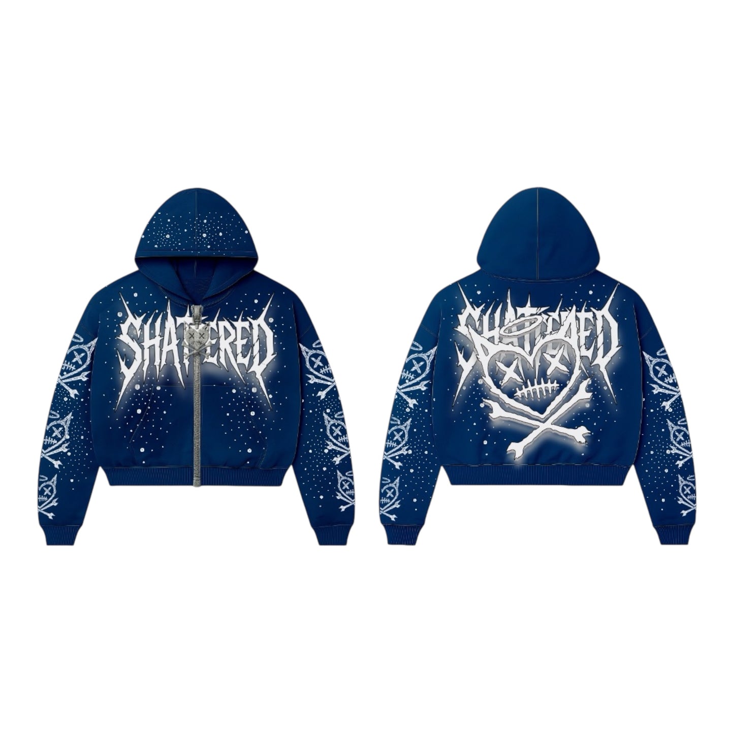 SHATTERED LOGO HOODIE | BLUE