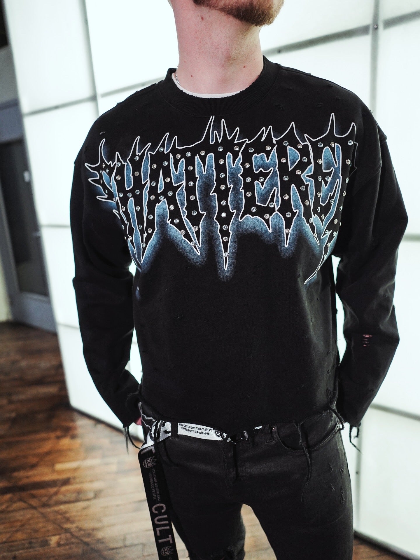 SHATTERED LOGO SWEATER | BLACK