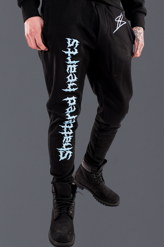 SHATTERED 3D SWEATPANTS | BLACK | BLUE