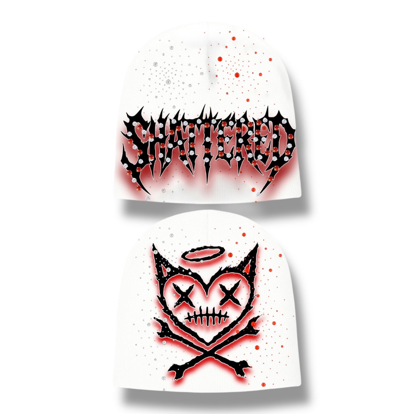 SHATTERED LOGO BEANIE | WHITE