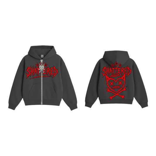 SHATTERED HEAD HOODIE | GRAY