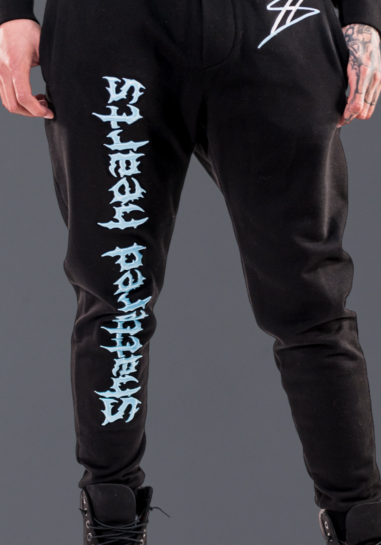 SHATTERED 3D SWEATPANTS | BLACK | BLUE