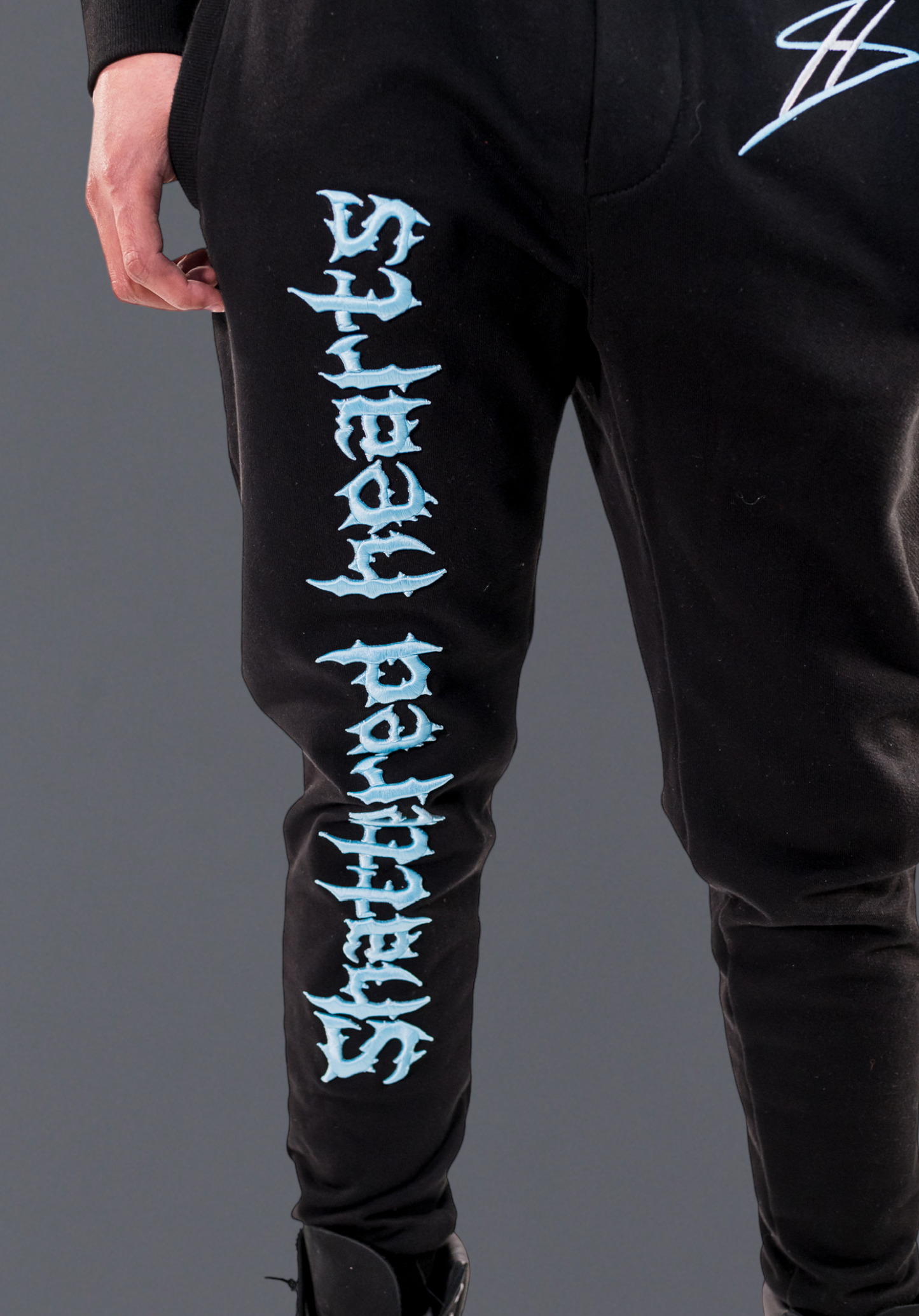 SHATTERED 3D SWEATPANTS | BLACK | BLUE