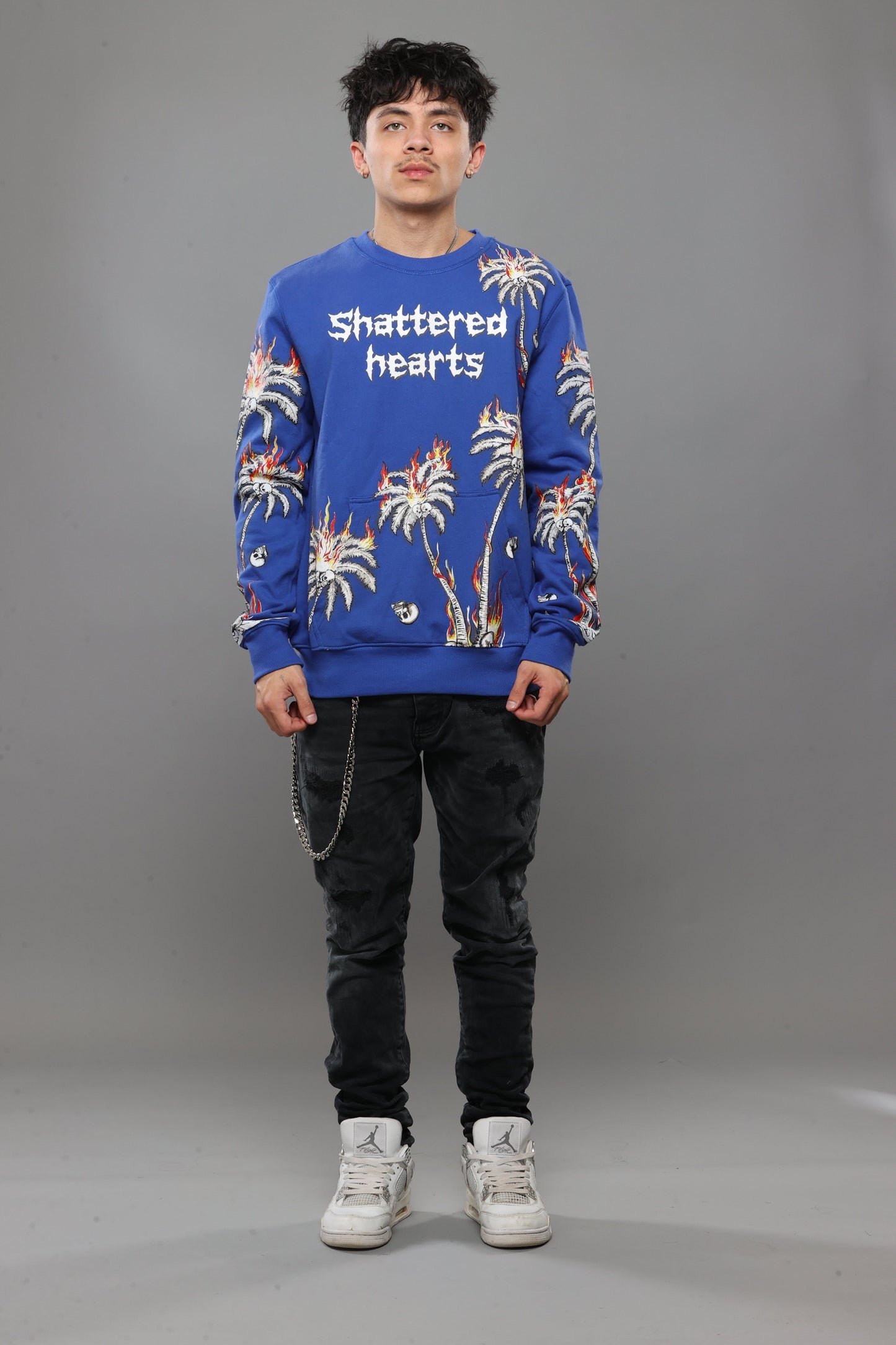 PLAMS FLAME SWEATSHIRT | BLUE