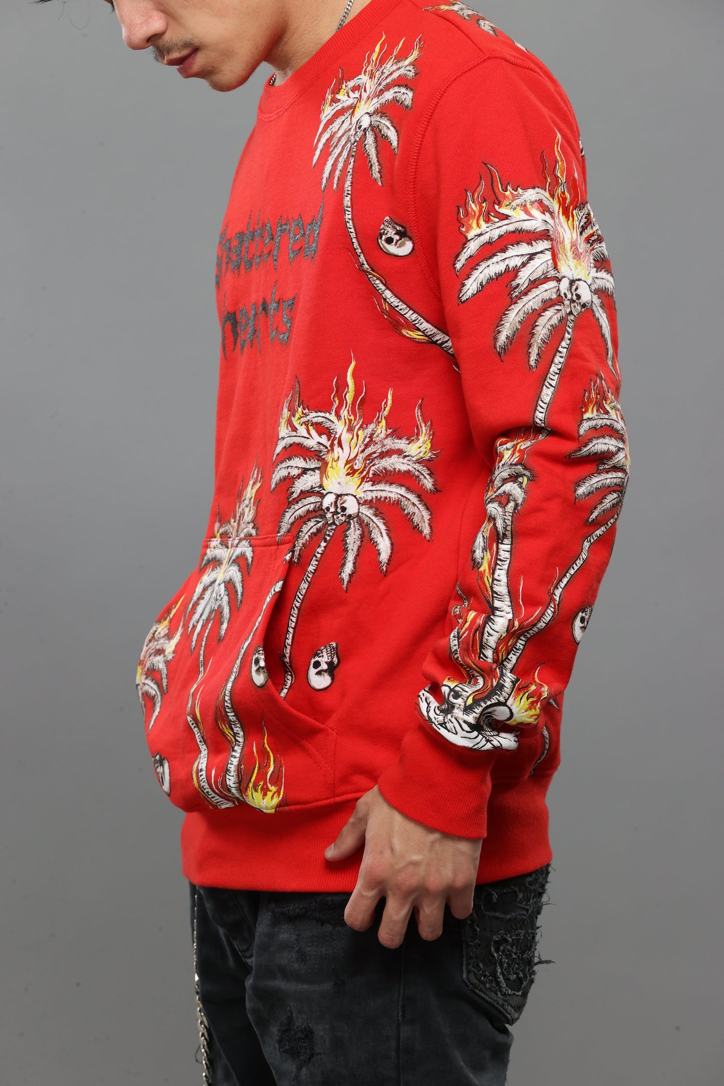 PALMS FLAMES SWEATSHIRT | RED