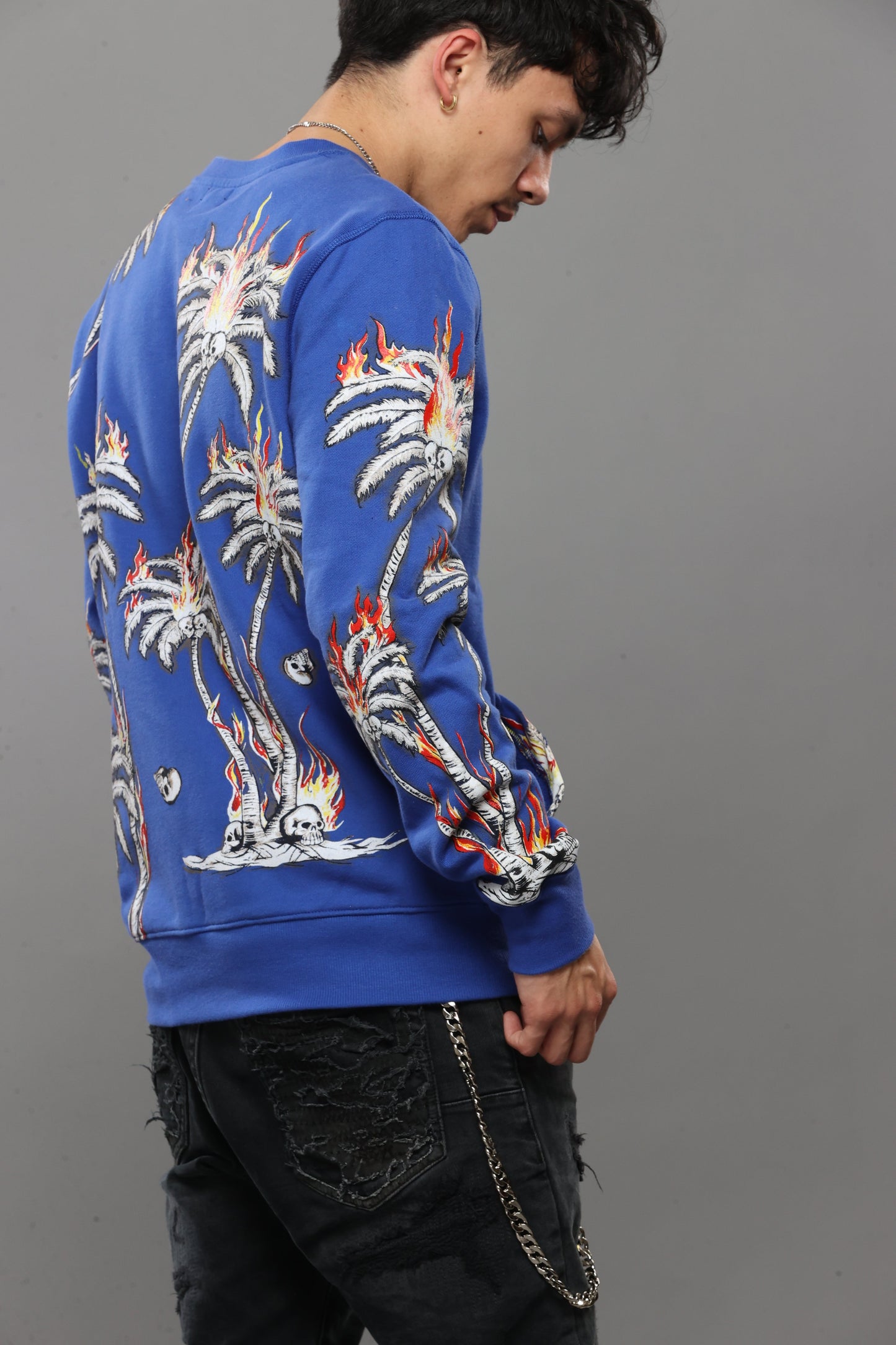 PLAMS FLAME SWEATSHIRT | BLUE