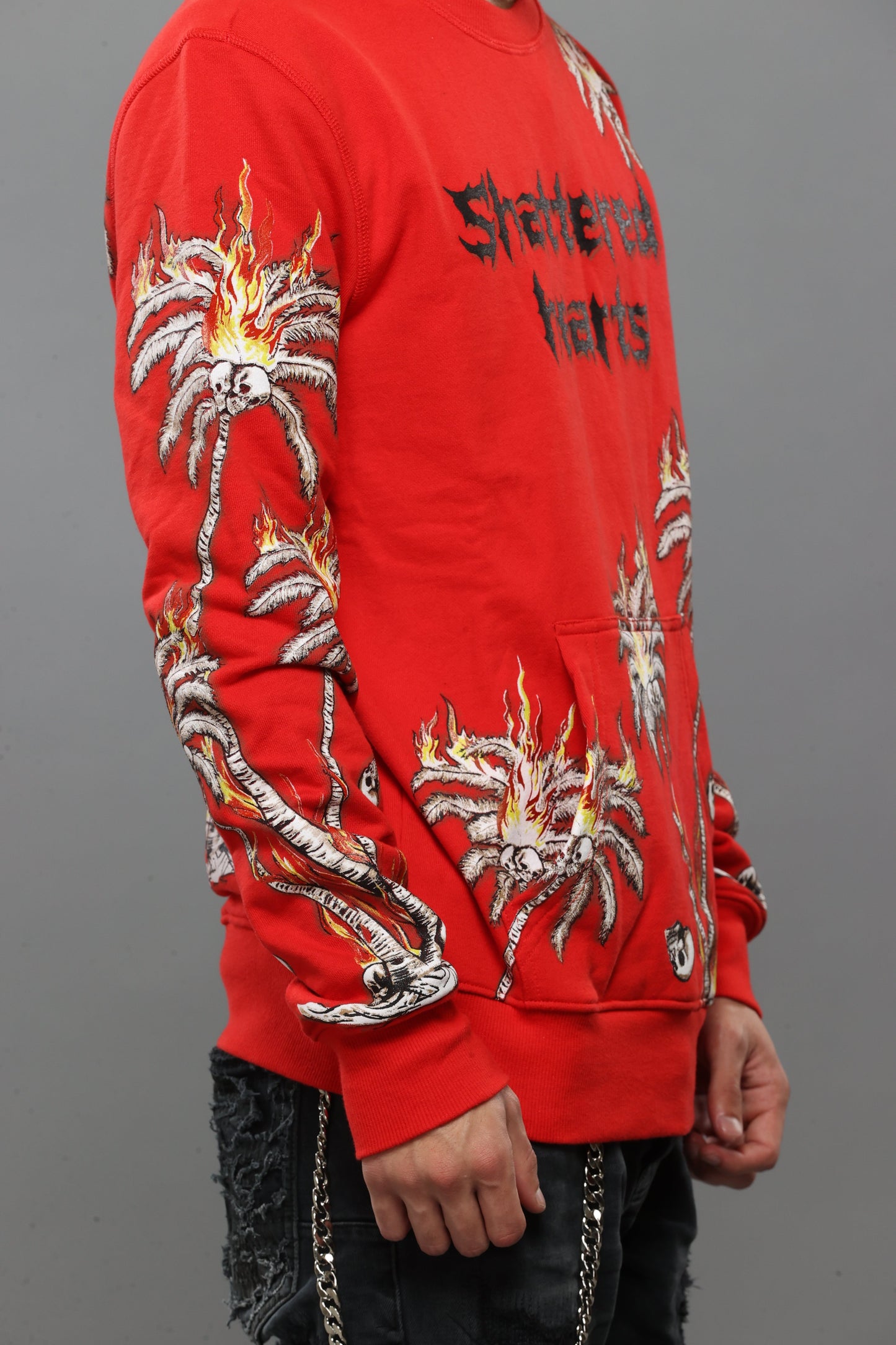 PALMS FLAMES SWEATSHIRT | RED