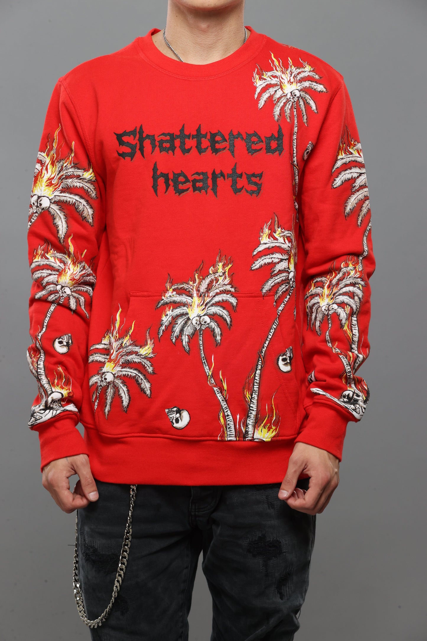 PALMS FLAMES SWEATSHIRT | RED