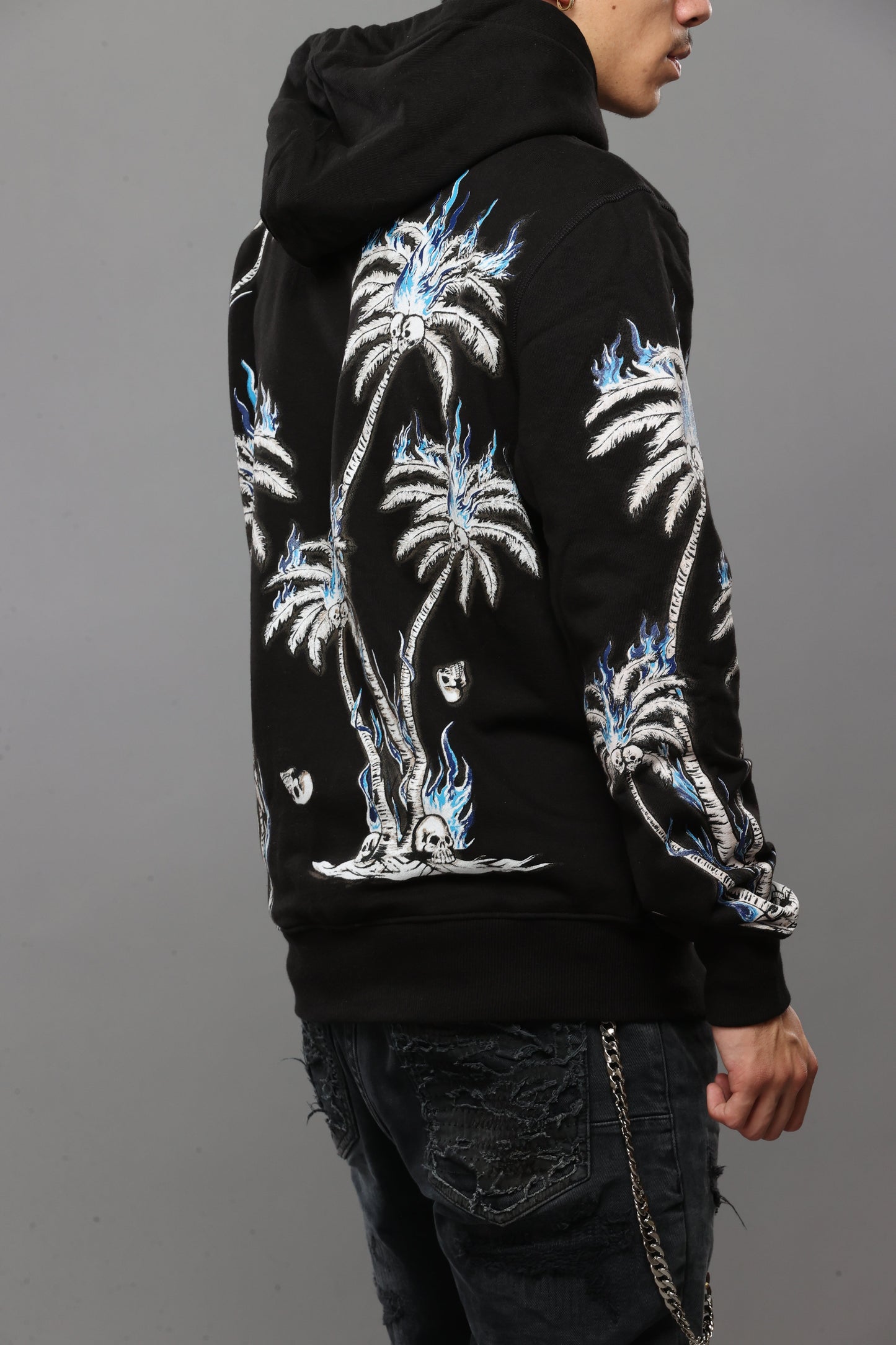 PALMS FLAME HOODIE | BLACK