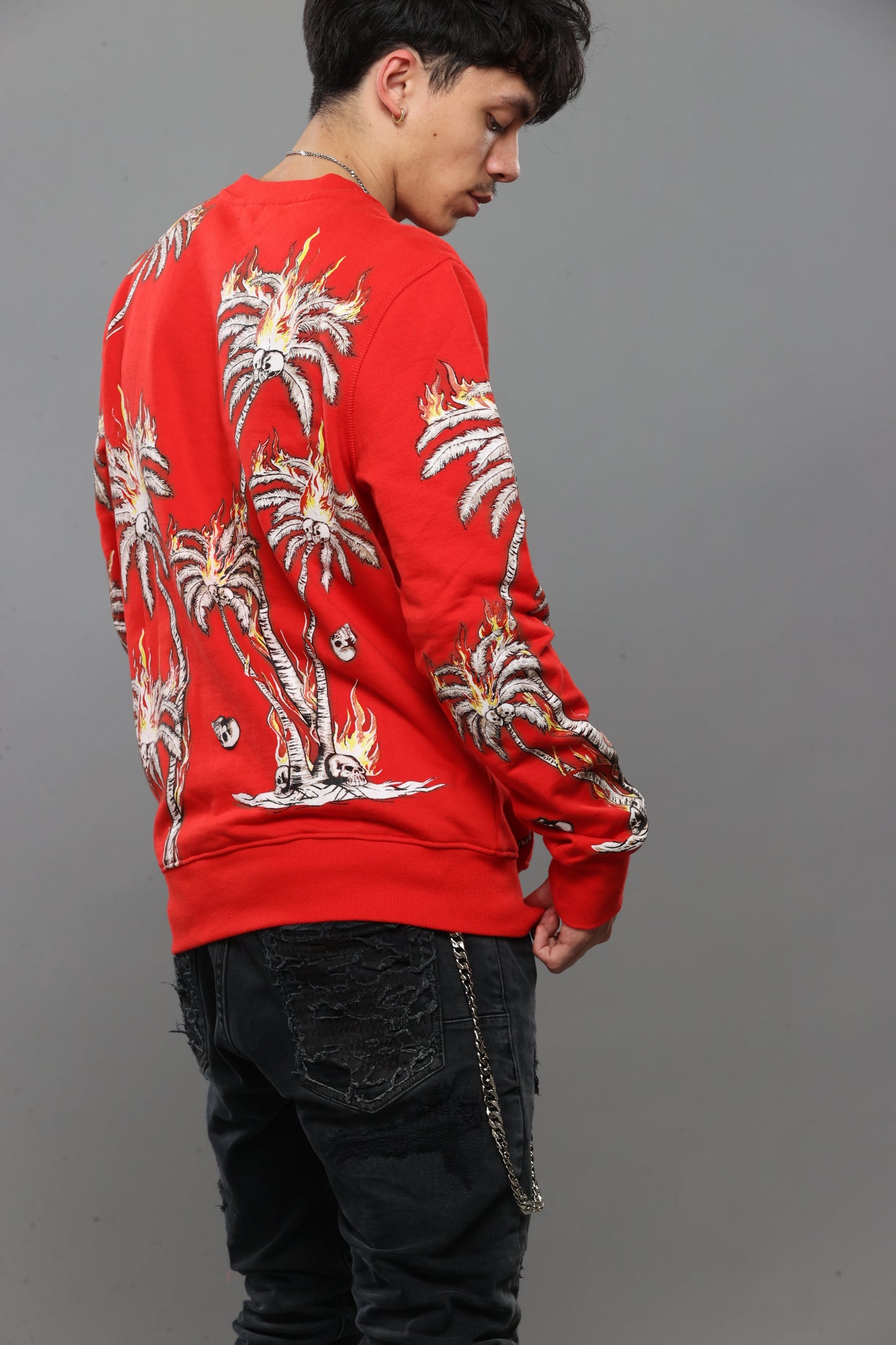 PALMS FLAMES SWEATSHIRT | RED