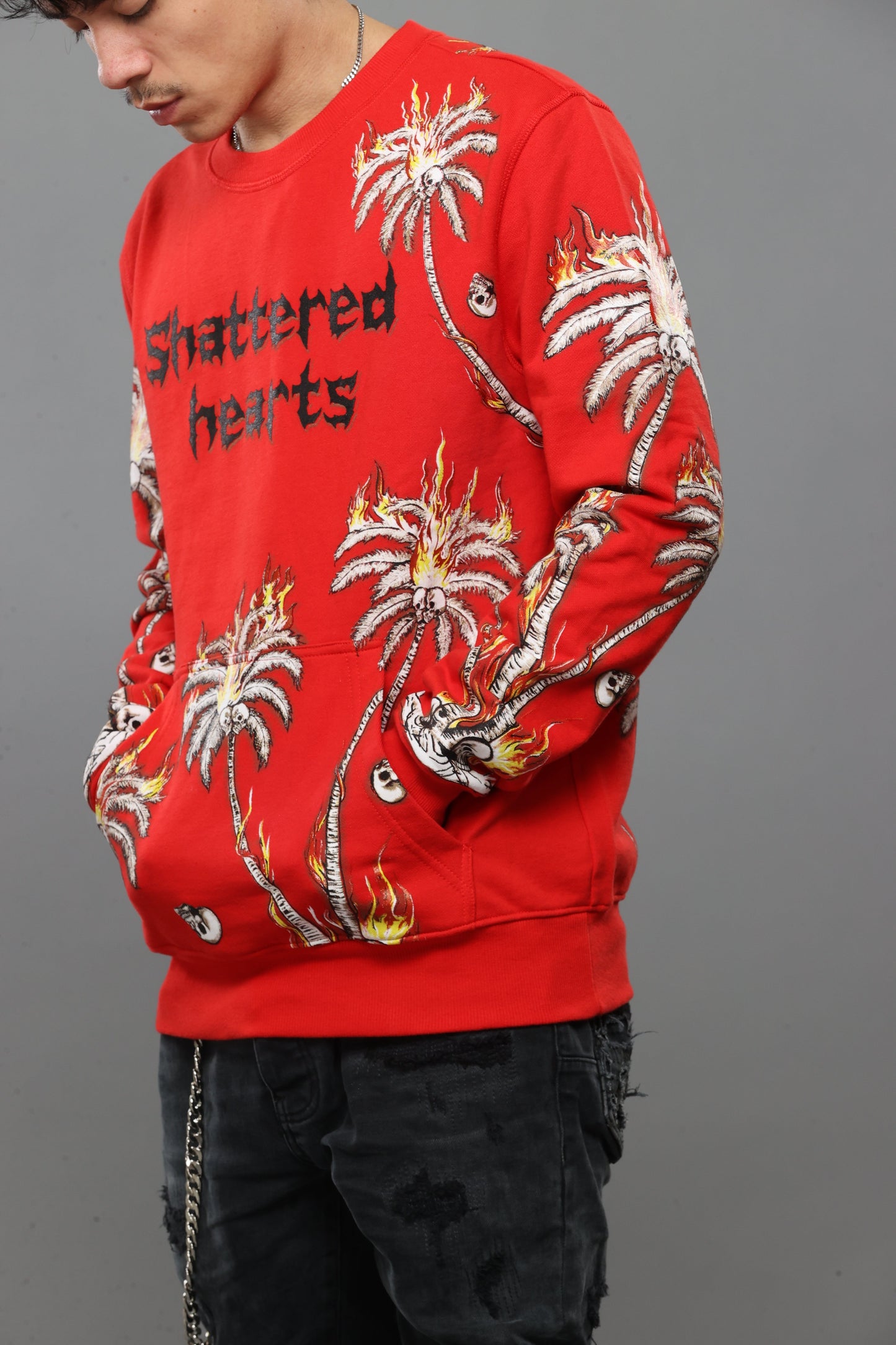 PALMS FLAMES SWEATSHIRT | RED